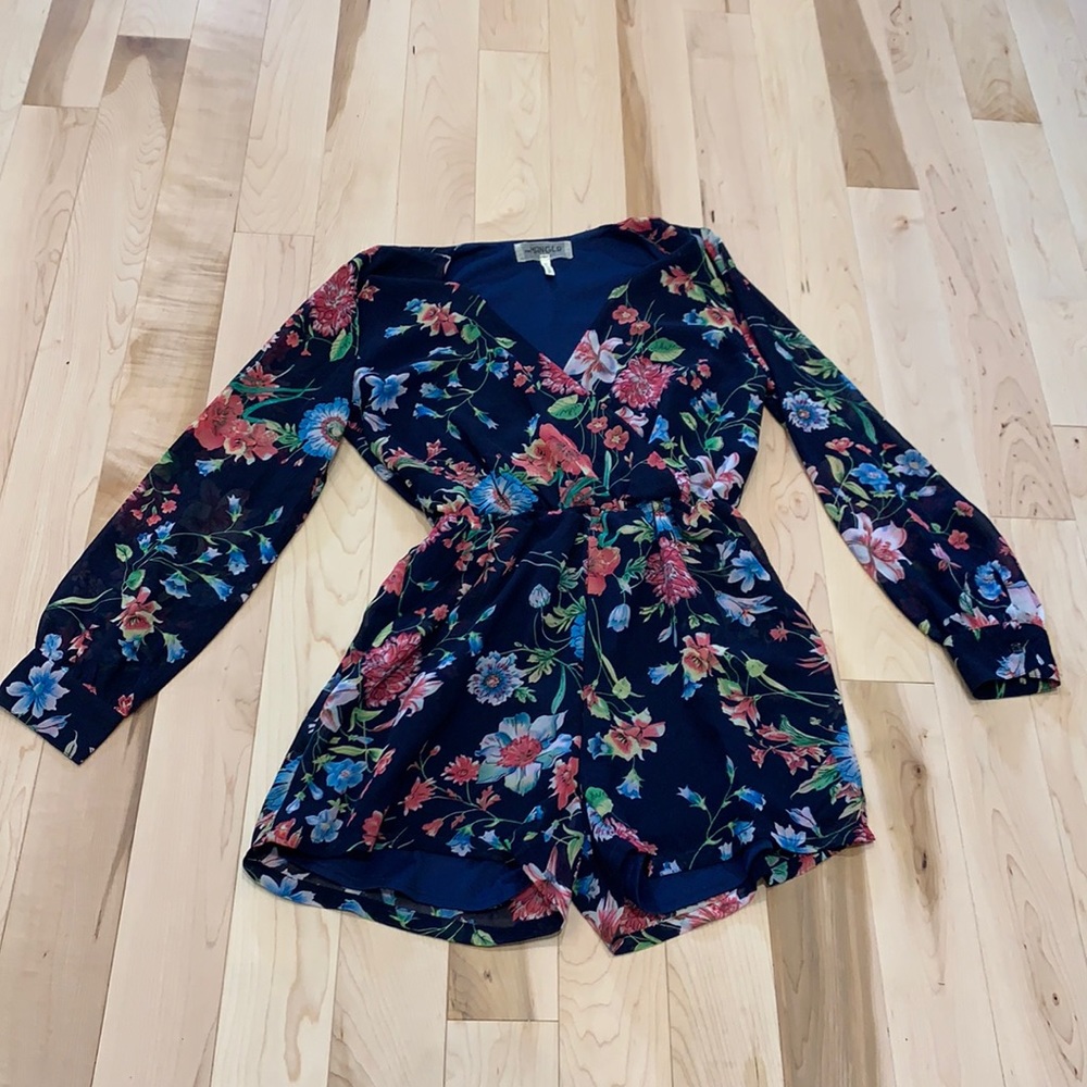 Floral long sleeve romper